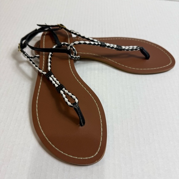 Lauren Ralph Lauren woven Leather Sandals - Brown and Black Size 8 - Picture 1 of 7